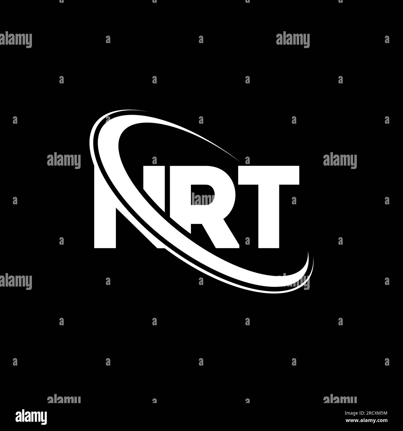 NRT-Logo. NRT-Brief. Logo mit NRT-Buchstaben. Initialen NRT-Logo, verbunden mit einem Kreis und einem Monogramm-Logo in Großbuchstaben. NRT-Typografie für Technologie, Geschäfte Stock Vektor