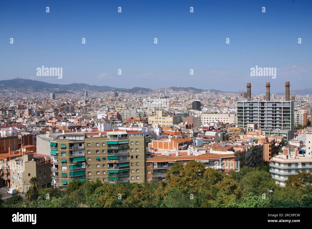 Stadtbild von Barcelona mit Francia Xica und El Raval. Barcelona, Spanien. Stockfoto