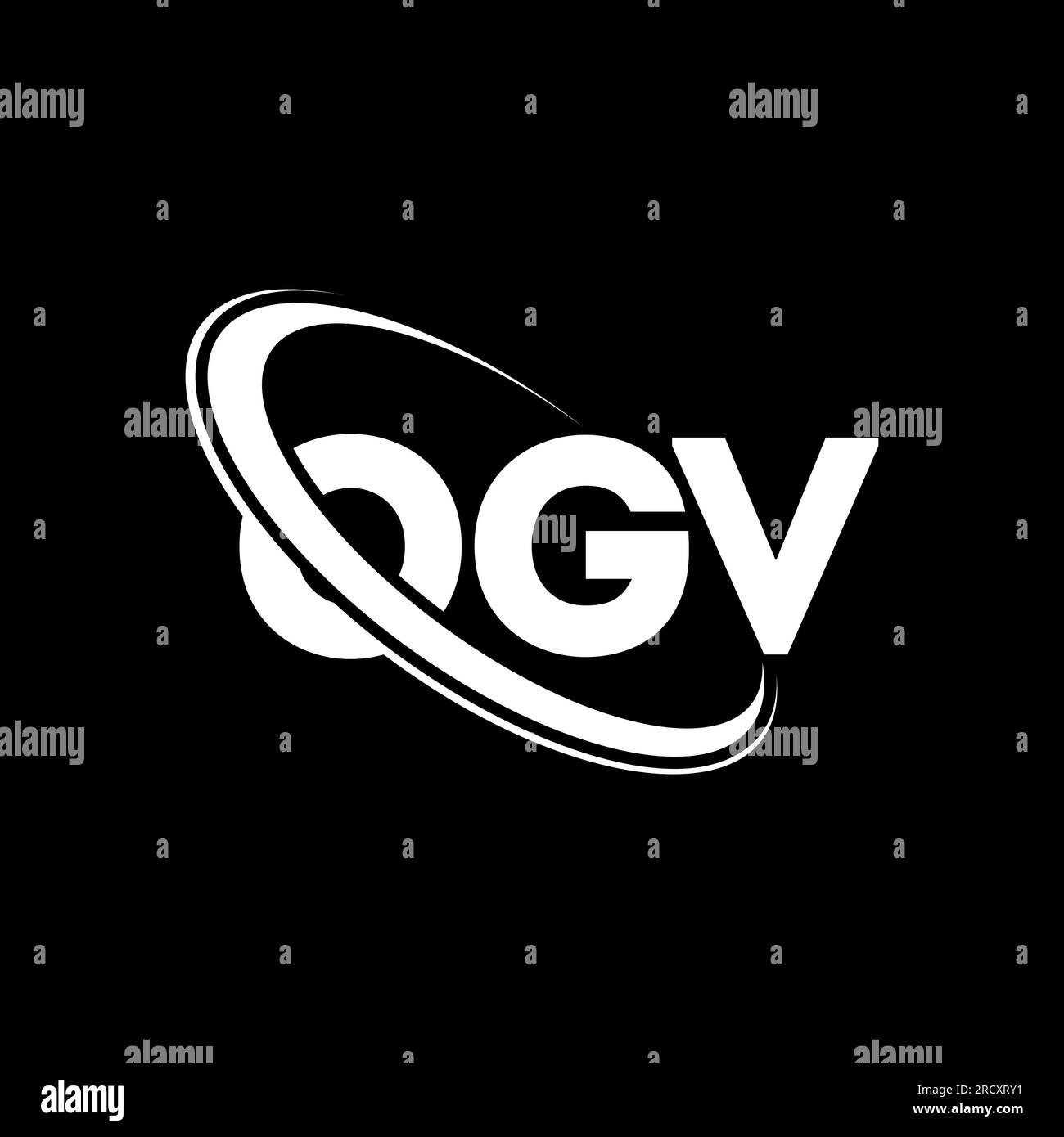OGV-Logo. OGV-Brief. OGV-Logo. Initialen OGV-Logo verbunden mit Kreis und Monogramm-Logo in Großbuchstaben. OGV-Typografie für Technologie, Geschäfte Stock Vektor