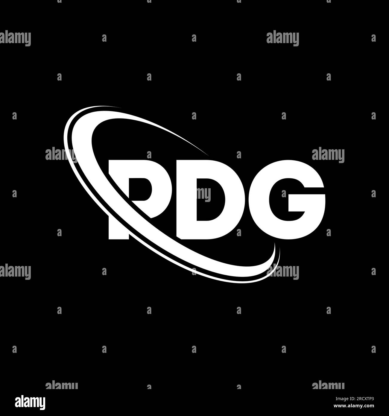 PDG-Logo. PDG-Brief. Design mit Logo im PDG-Buchstaben. Initialen PDG-Logo, verbunden mit einem Kreis und einem Monogramm-Logo in Großbuchstaben. PDG-Typografie für Technologie, Unternehmen Stock Vektor