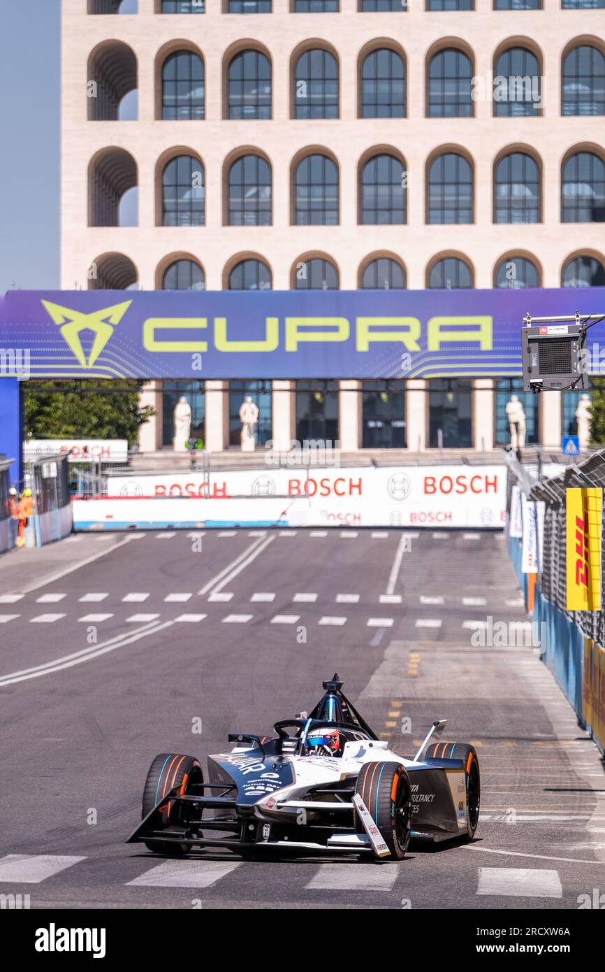 Mitch Evans aus Australien und Jaguar TCS Racing während der Qualifikationsrunde 13 des ABB Formel E World Championship 2023 Hankook Rome E-Prix. (Foto: Davide Di Lalla / SOPA Images / Sipa USA) Stockfoto