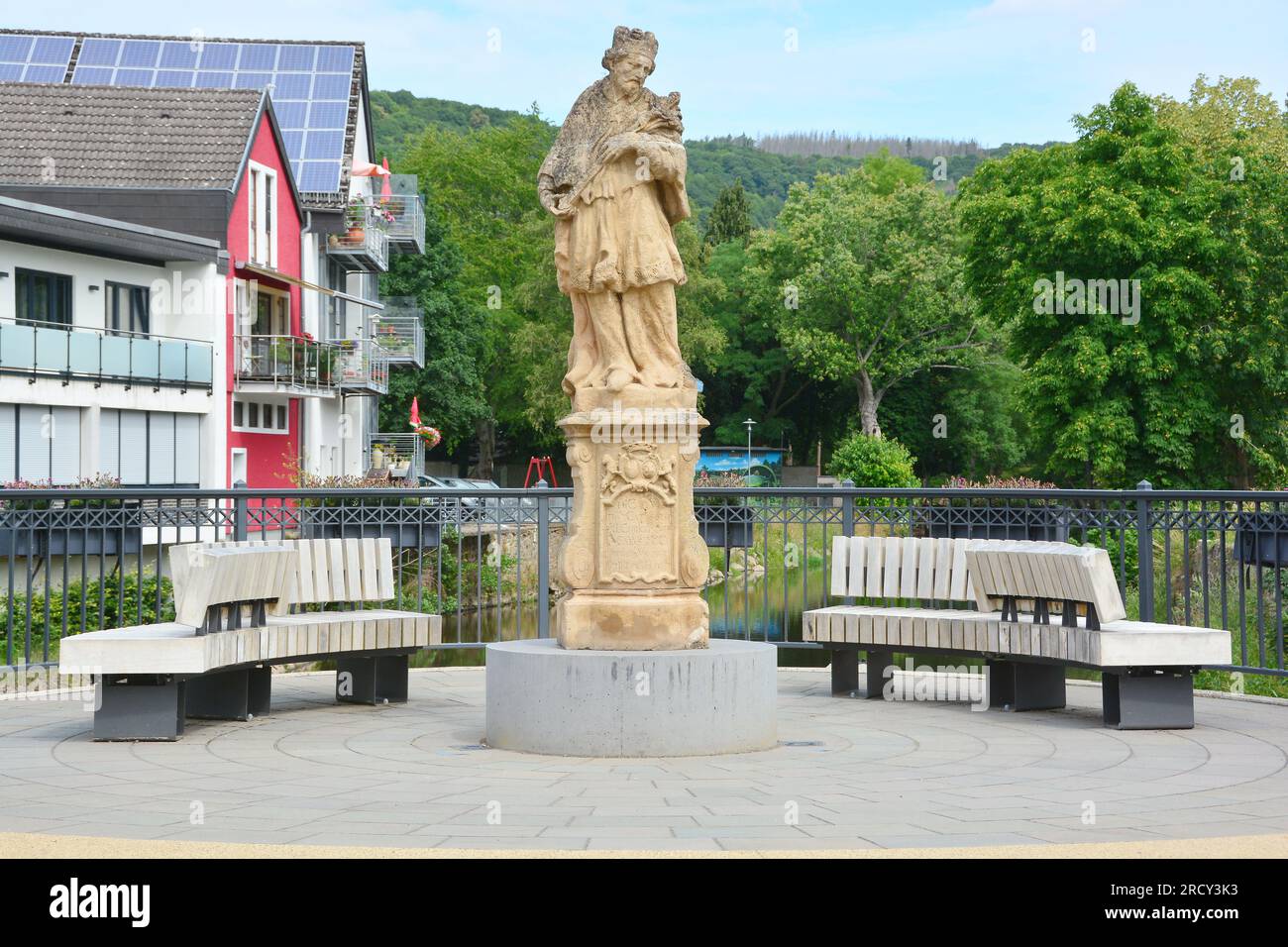 Johannes von Nepomuk - Statue in Gemuend / Eifel / Deutschland Stockfoto
