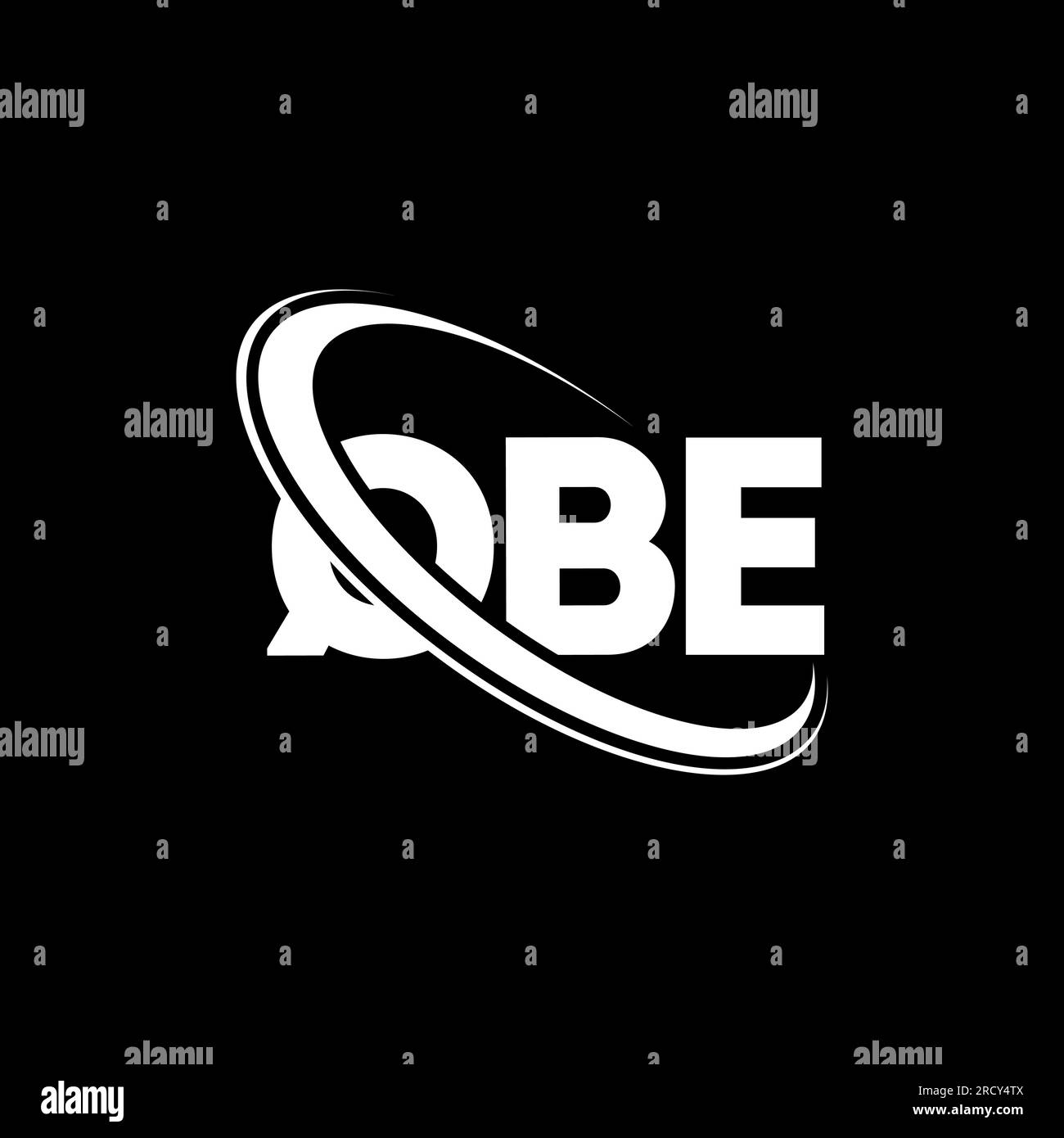 QBE-Logo. QBE-Brief. Logo mit QBE-Buchstaben. Initialen QBE-Logo, verbunden mit einem Kreis und einem Monogramm-Logo in Großbuchstaben. QBE-Typografie für Technologie, Unternehmen Stock Vektor