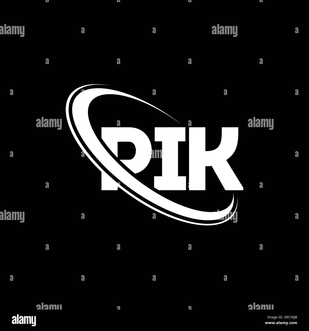 PIK-Logo. PIK-Brief. Logo mit PIK-Buchstaben. Initialen PIK Logo verbunden mit Kreis und Monogramm-Logo in Großbuchstaben. PIK-Typografie für Technologie, Unternehmen Stock Vektor