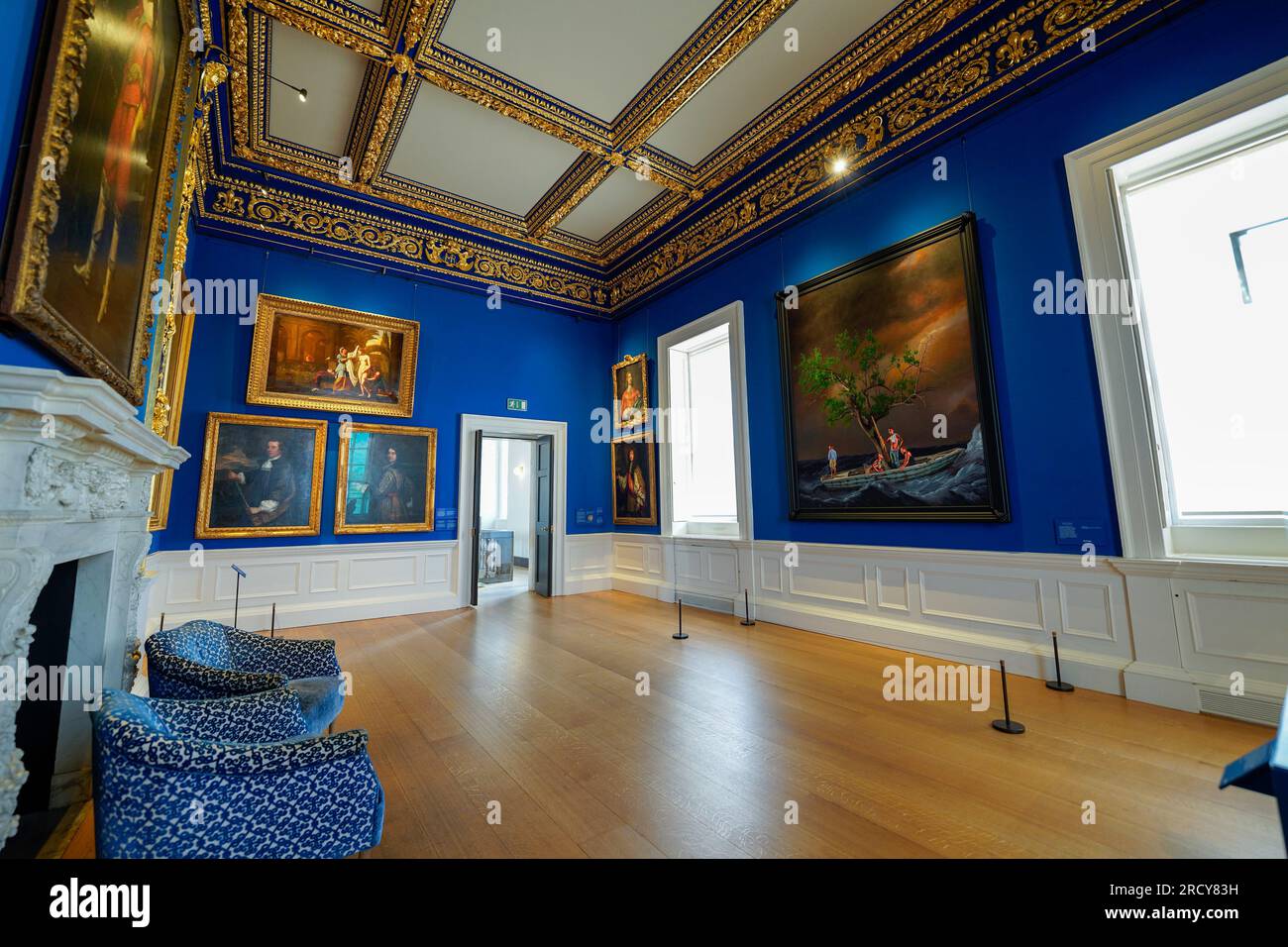 Queen's House Greenwich, London. Das Innere des Museums, eine Kunstgalerie in einem historischen neoklassizistischen Gebäude, dem ersten klassischen Gebäude in Großbritannien. Stockfoto