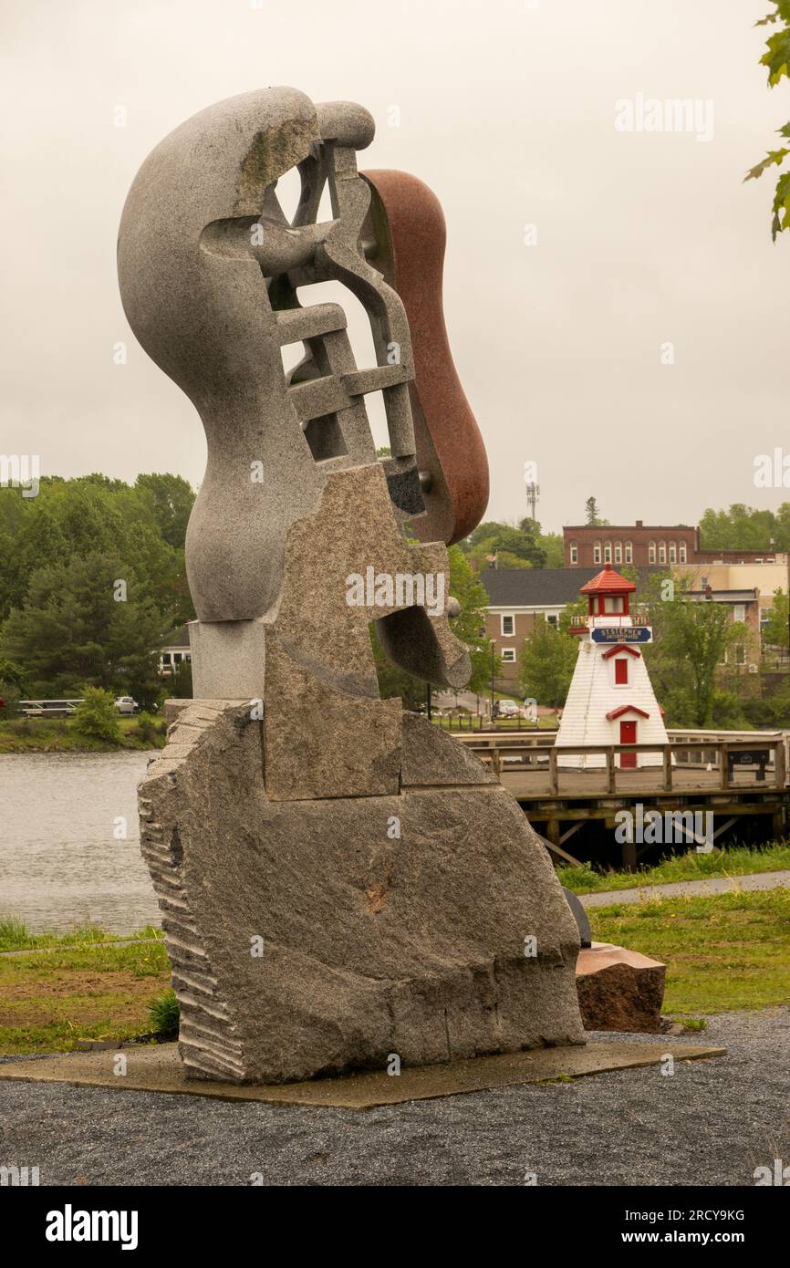 Kleiner, gefälschter Leuchtturm am Pier in St. Stephen New Brunswick Kanada Stockfoto