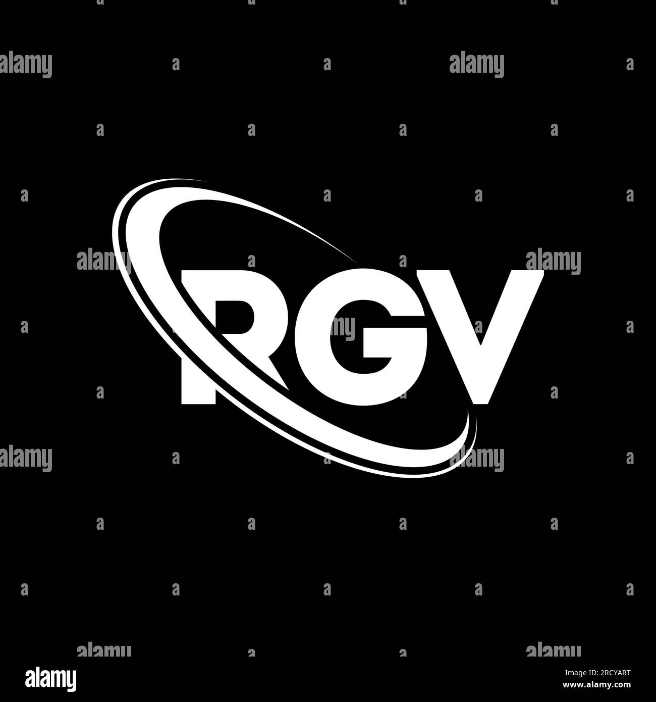 RGV-Logo. RGV-Brief. Logo mit RGV-Buchstaben. Initialen RGV-Logo verbunden mit Kreis und Monogramm-Logo in Großbuchstaben. RGV-Typographie für Technologie, Unternehmen Stock Vektor