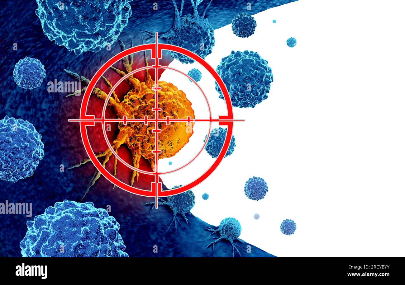 Krebsdiagnose und Krankheitserkennung oder Screening als Behandlung bösartiger Zellen mittels Biopsie oder Testung durch Karzinogene und Genetik Stockfoto