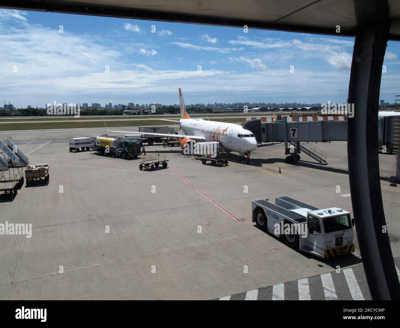 Fortaleza, Ceara, Brasilien - 28. Juli 2018: Flugzeug der Fluggesellschaft Gol am internationalen Flughafen Fortaleza Stockfoto