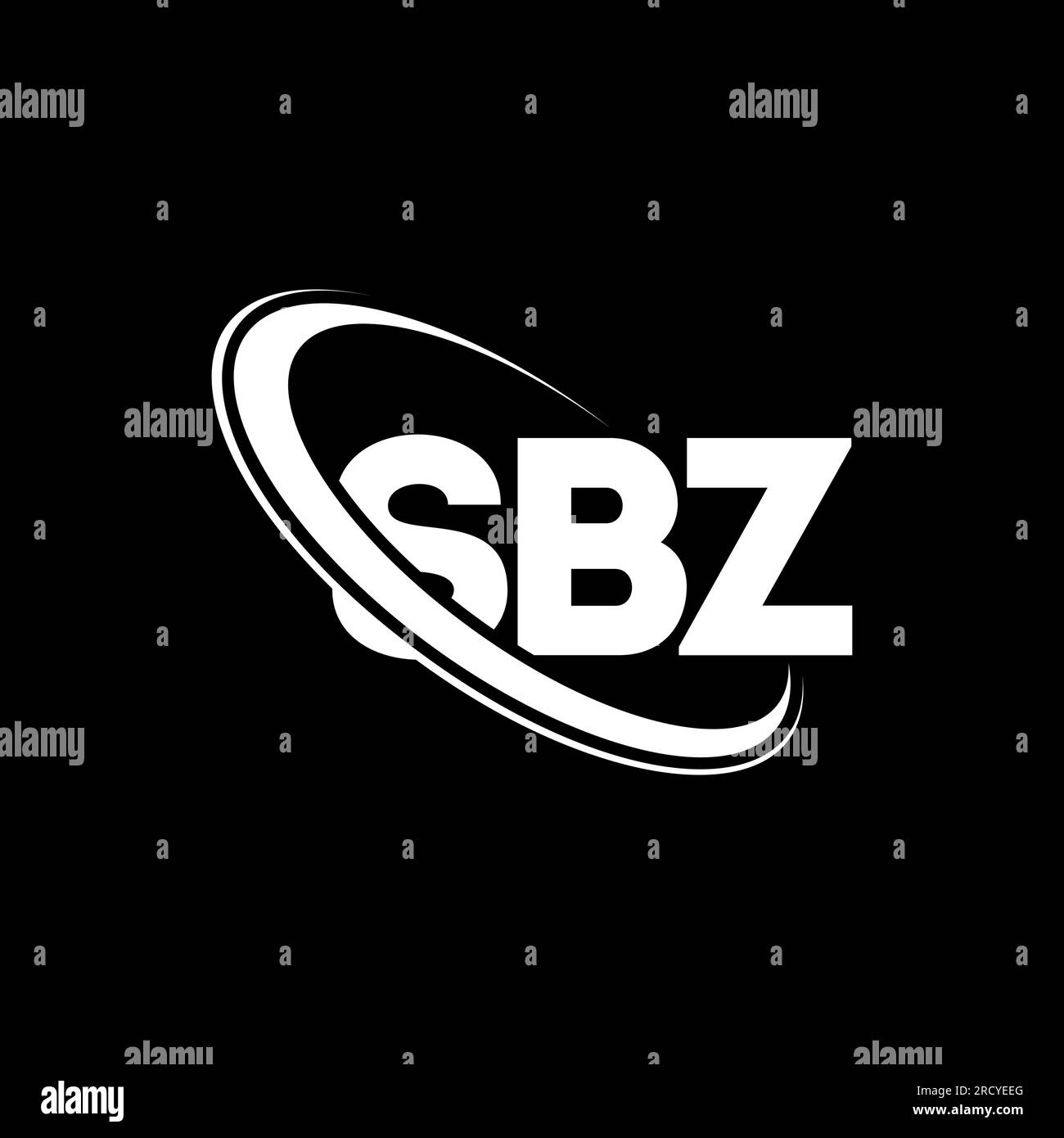 SBZ-Logo. SBZ-Buchstabe. SBZ-Logo. Initialen SBZ-Logo, verbunden mit Kreis und Monogramm-Logo in Großbuchstaben. SBZ-Typografie für Technologie, Geschäfte Stock Vektor