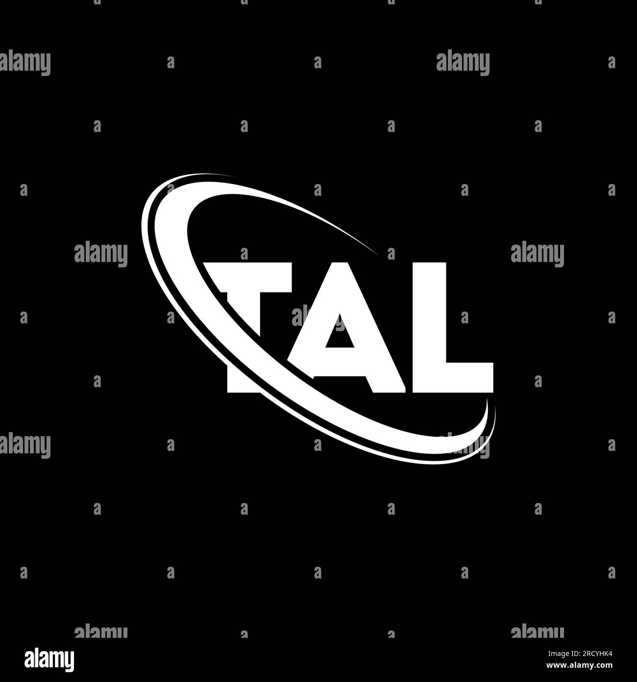 TAL-Logo. TAL-Brief. LOGO mit TAL-Buchstaben. Initialen TAL-Logo, verbunden mit einem Kreis und einem Monogramm-Logo in Großbuchstaben. TAL-Typografie für Technologie, Geschäfte Stock Vektor