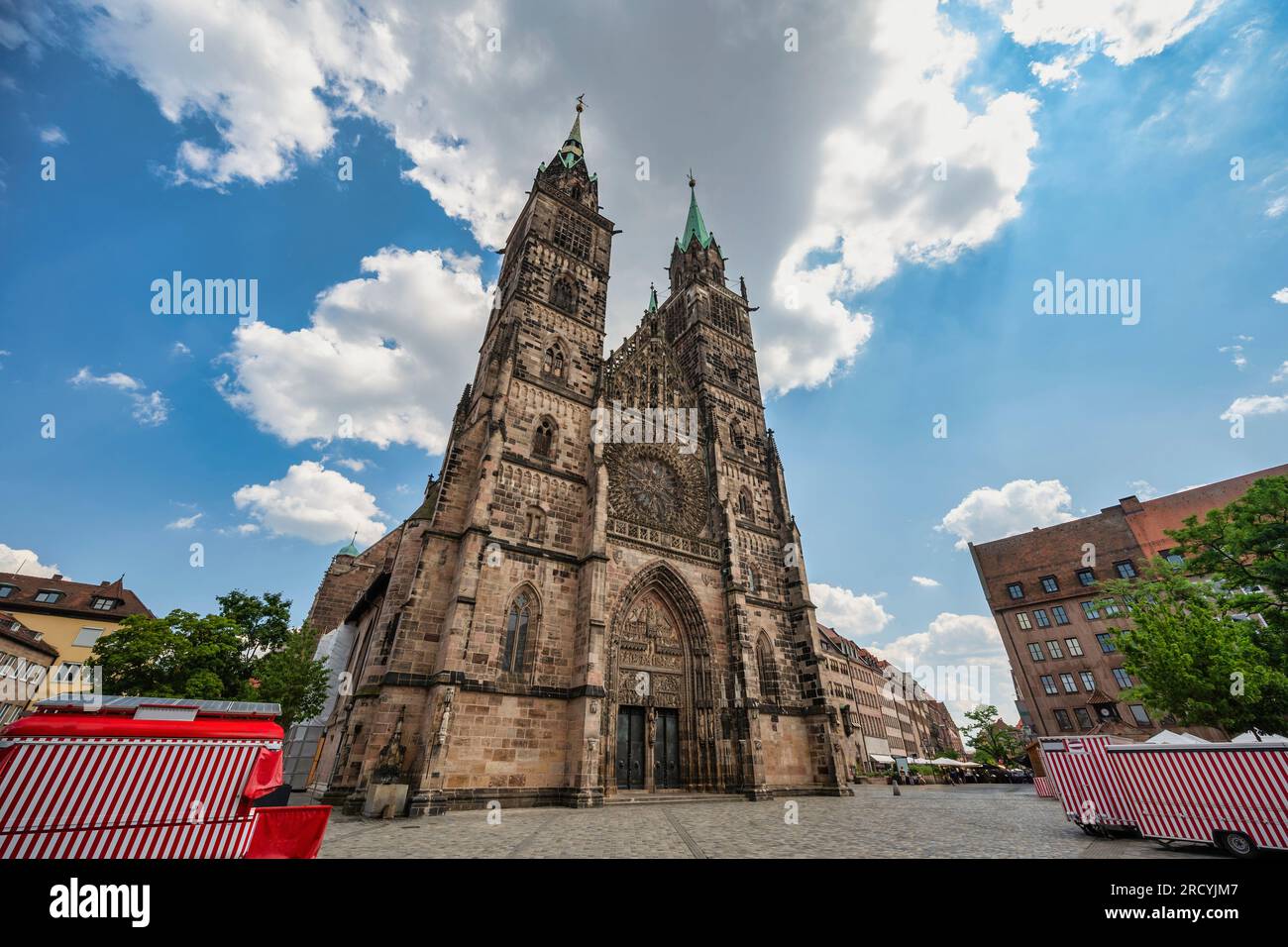 Nürnberg Deutschland, die Skyline der Stadt St. Lorenzerkirche Stockfoto