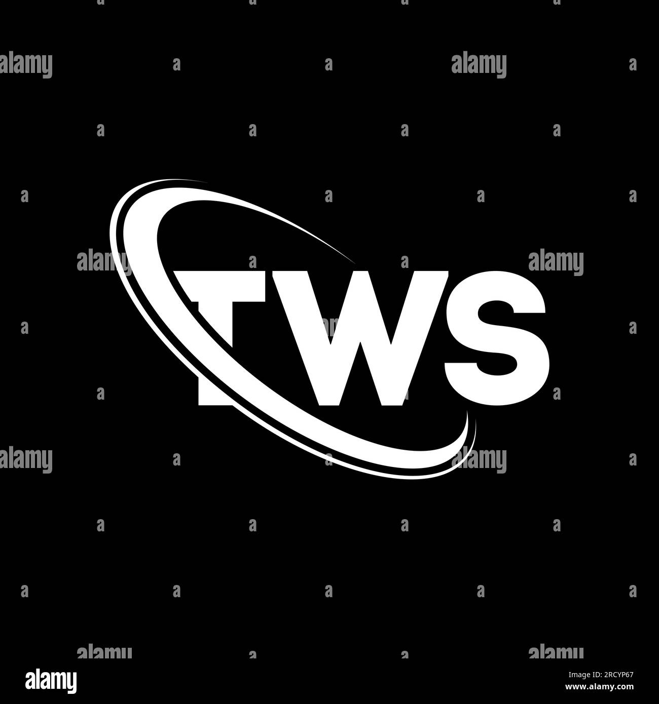TWS-Logo. TWS-Brief. Logo mit TWS-Buchstaben. Initialen TWS-Logo, verbunden mit einem Kreis und einem Monogramm-Logo in Großbuchstaben. TWS-Typografie für Technologie, Unternehmen Stock Vektor