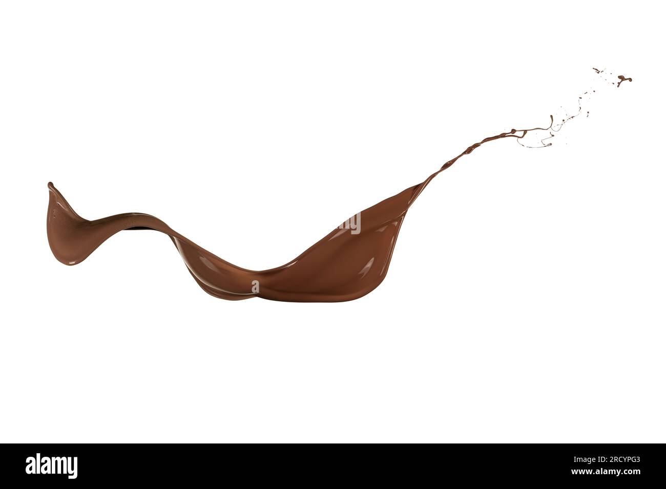 Liquid splash Schokolade Welle, isoliert auf weiss Stockfoto