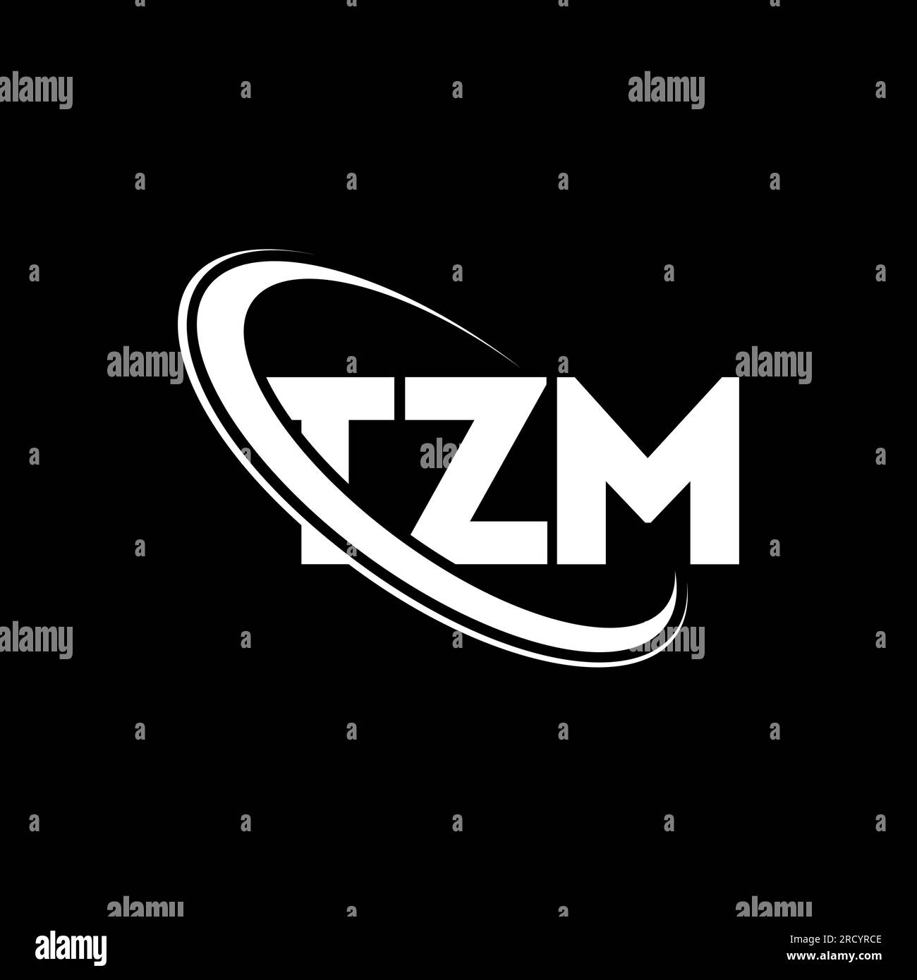TZM-Logo. TZM-Brief. Logo mit TZM-Buchstaben. Initialen TZM-Logo verbunden mit Kreis und Monogramm-Logo in Großbuchstaben. TZM-Typografie für Technologie, Unternehmen Stock Vektor