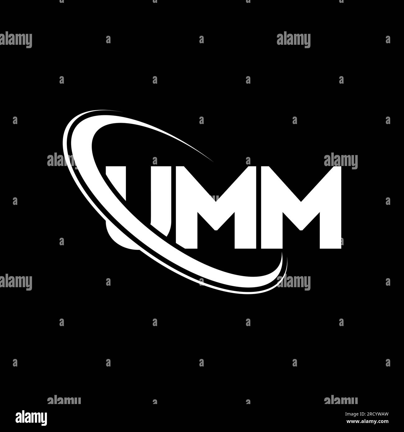 UMM-Logo. Ähm, ein Brief. LOGO mit UMM-Buchstaben. Initialen UMM Logo verbunden mit Kreis und Monogramm-Logo in Großbuchstaben. TYPOGRAFIE für Technologie, Geschäfte Stock Vektor