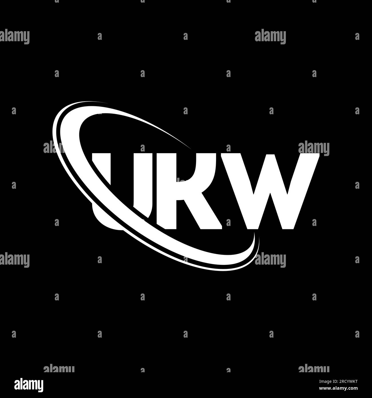 UKW-Logo. UKW-Brief. Logo mit UKW-Buchstaben. Initialen UKW-Logo mit Kreis und Monogramm-Logo in Großbuchstaben. UKW-Typografie für Technologie, Unternehmen Stock Vektor