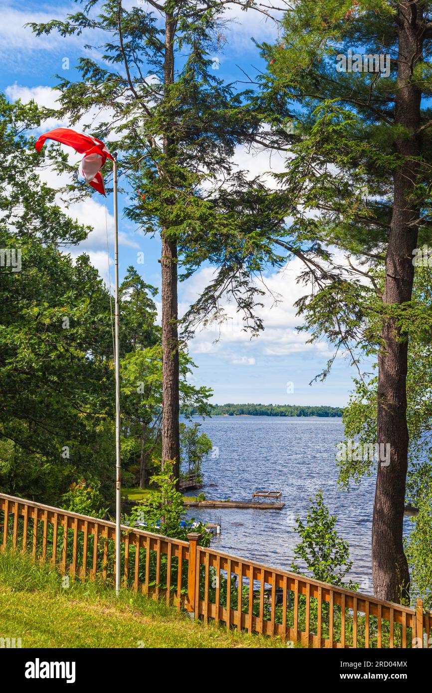 Blick über den Sparrow Lake im Muskoka District von Ontario, Kanada Stockfoto