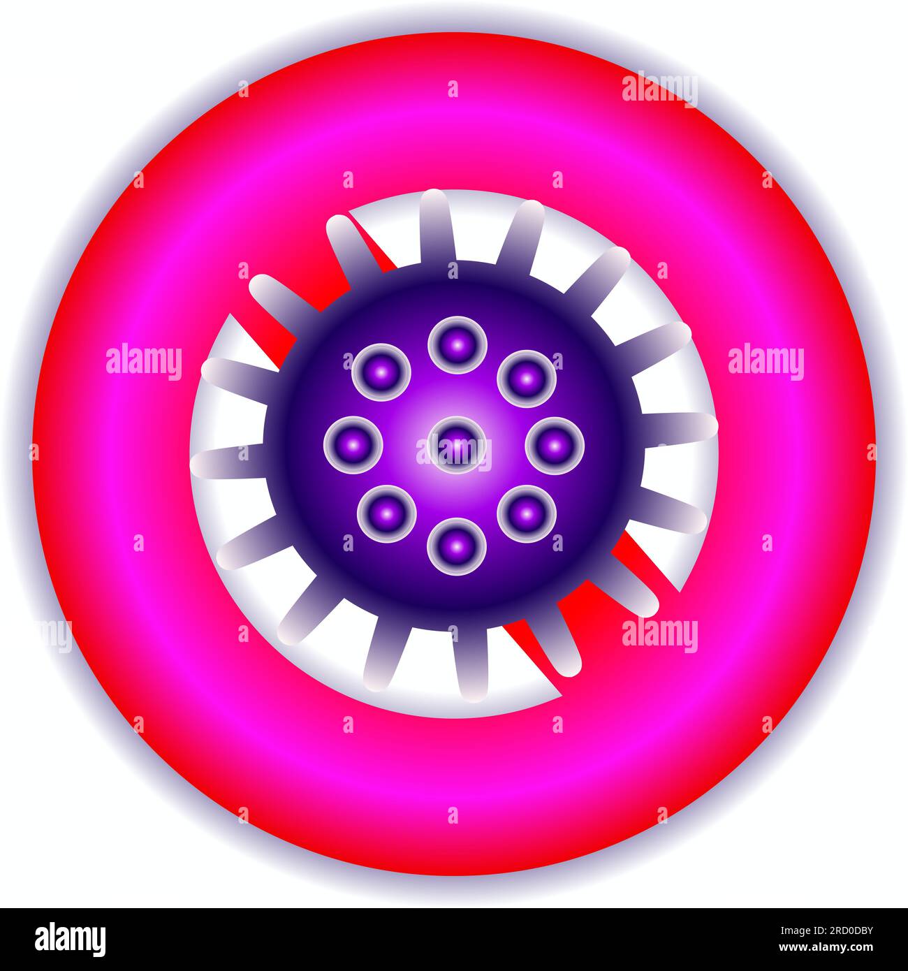 Covid 19, Coronavirus. Kein Stopp-Symbol für Coronavirus. Die Bekämpfung des Coronavirus. Für Gadget, Telefon, Computer.Vektorabbildung verwenden Stockfoto