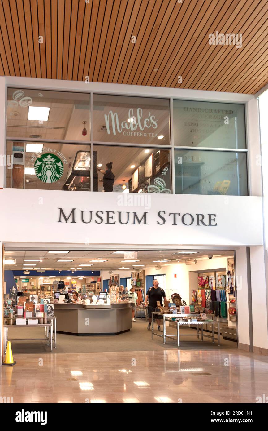 Museum Store im Visitors Center im John & Mable Ringling Museum of Art, Sarasota, Florida, USA. Stockfoto