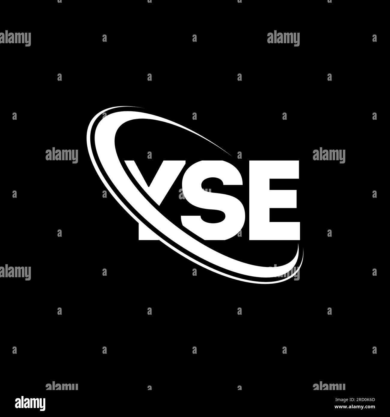 YSE-Logo. YSE-Brief. Logo mit YSE-Buchstaben. Initialen YSE-Logo, verbunden mit einem Kreis und einem Monogramm-Logo in Großbuchstaben. YSE-Typografie für Technologie, Geschäfte Stock Vektor