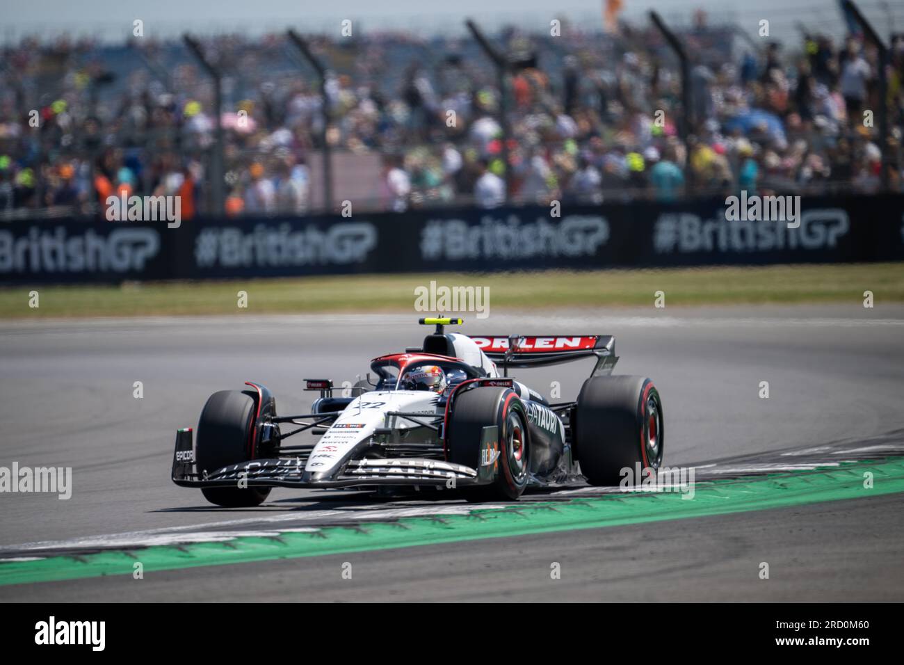 SILVERSTONE, GROSSBRITANNIEN - 7TH. JULI 2023 - FORMEL 1 ARAMCO GRAND PRIX 2023 - YUKI TSUNODA (JAPAN) - SCUDERIA ALPHA TAURI TEAM Stockfoto