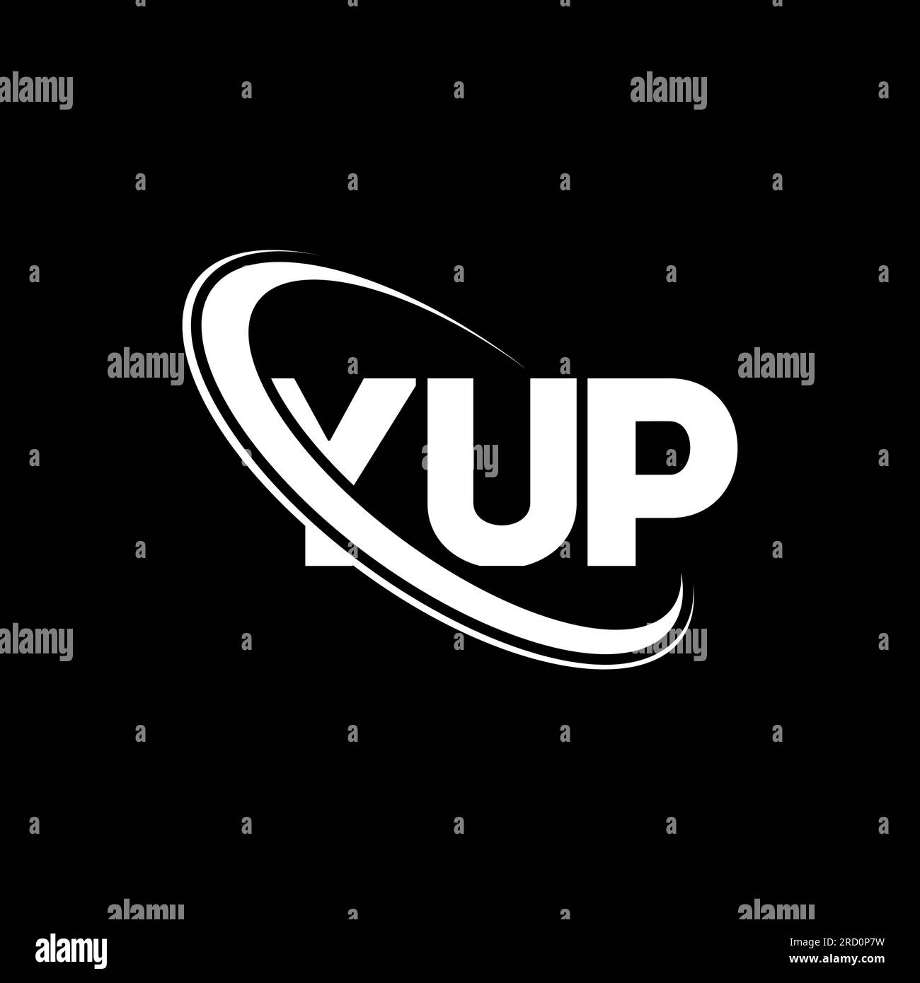 YUP-Logo. JA, Brief. LOGO mit YUP-Buchstaben. Initialen YUP Logo verbunden mit Kreis und Monogramm-Logo in Großbuchstaben. JA, Typografie für Technologie, Geschäfte Stock Vektor