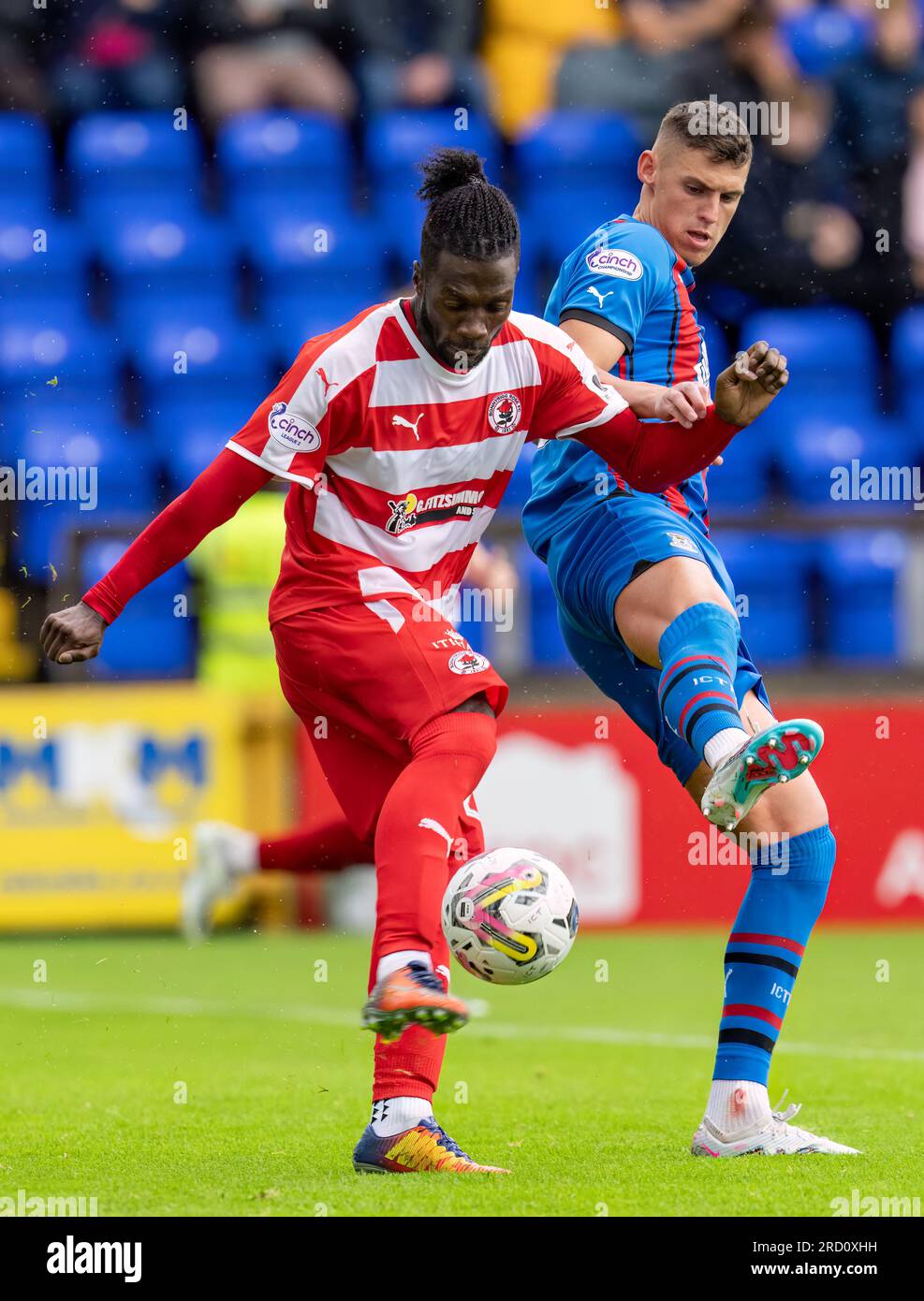 15. Juli 2023 Caledonian Stadium, Inverness, Schottland. Das ist von der Viaplay Cup Krawatte zwischen Inverness Caledonian Thistle FC (ICT) und Bonnyrigg Ro Stockfoto