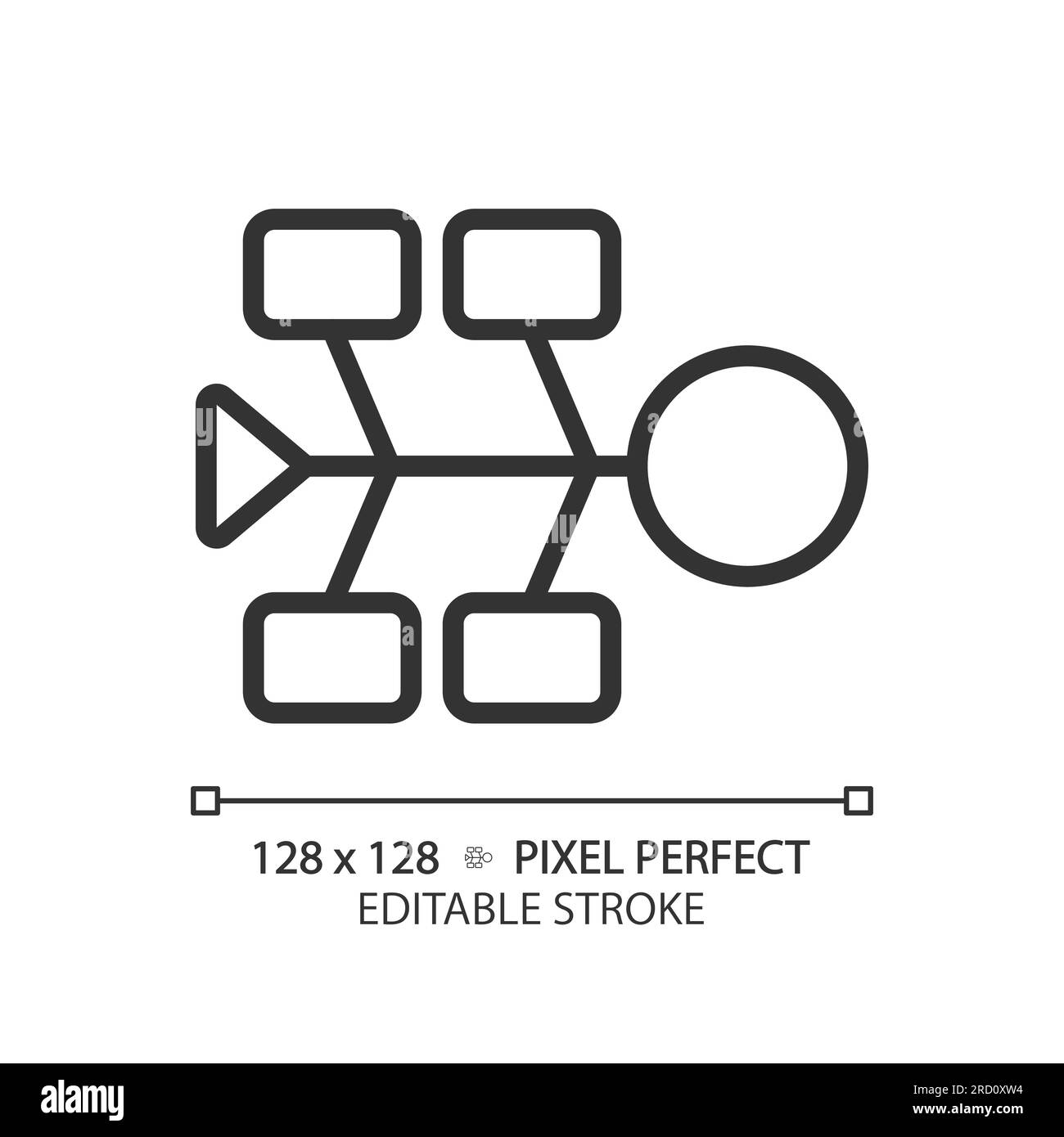 Lineares Fischgrätendiagramm Stock Vektor