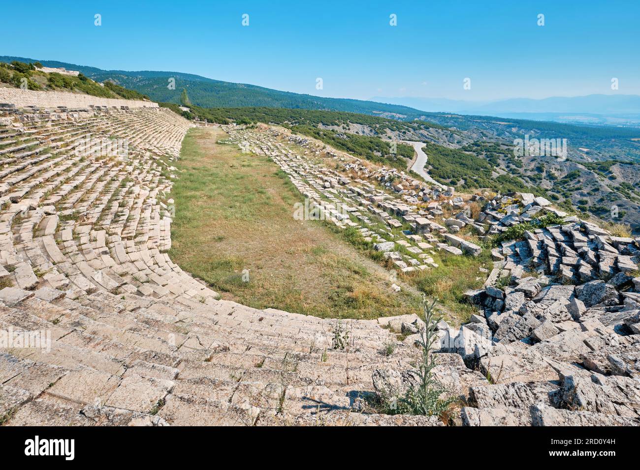 Burdur, Türkei - 16. Juli 2023: Stadion bleibt in der alten Stadt Kibyra Stockfoto