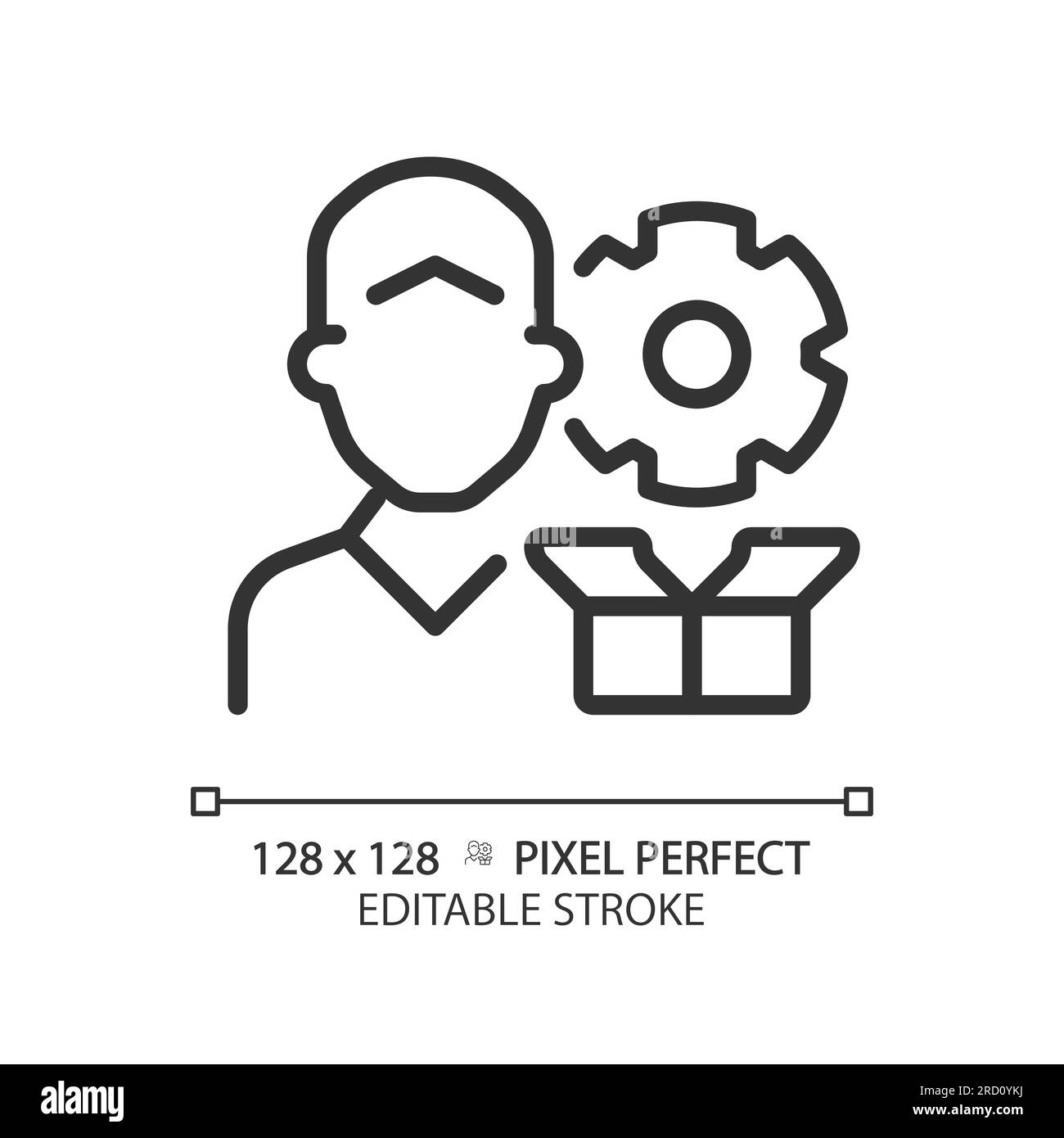 2D anpassbares lineares Symbol für Unterstützung Stock Vektor