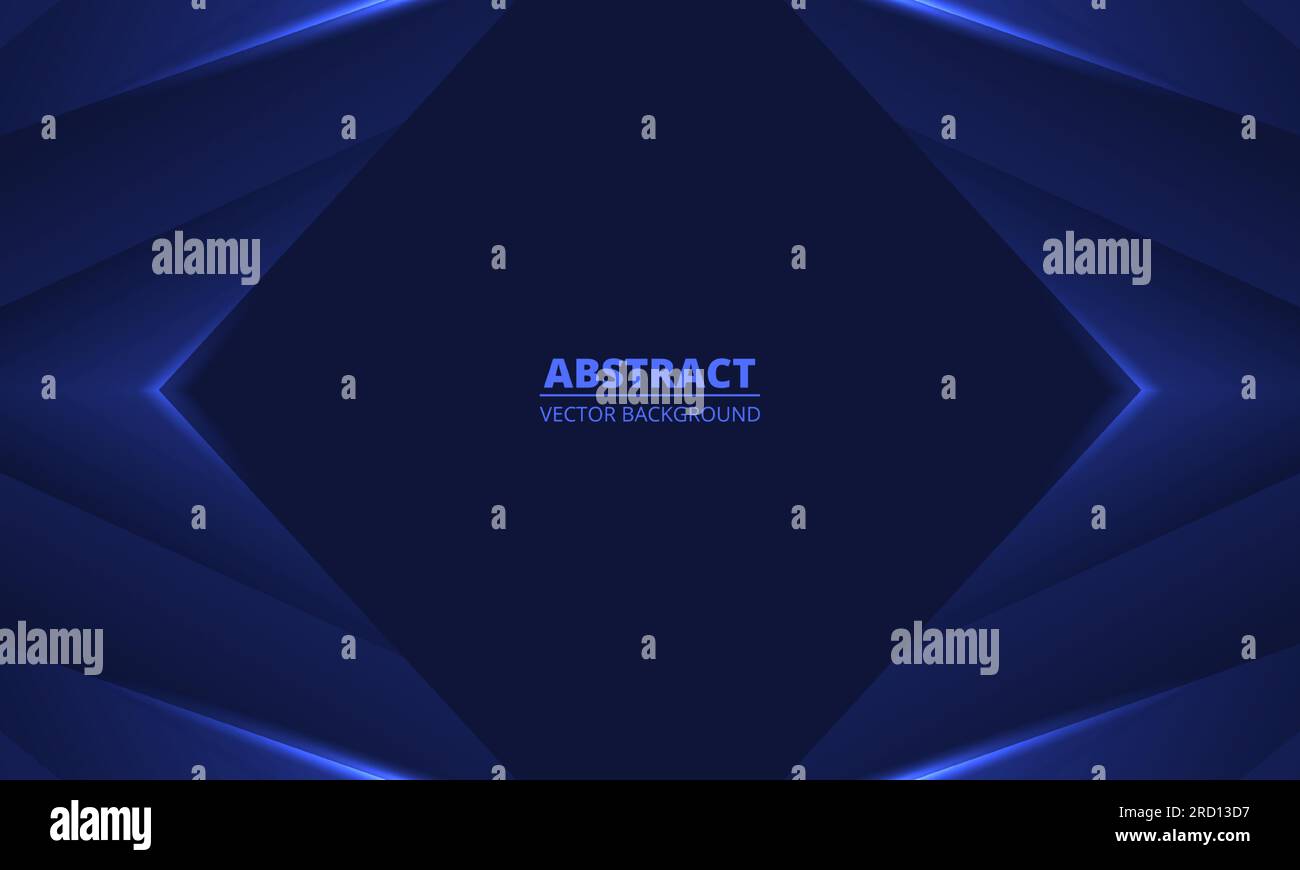 Dunkelblauer abstrakter 3D-Hintergrund mit Rhombusrahmen. Stock Vektor
