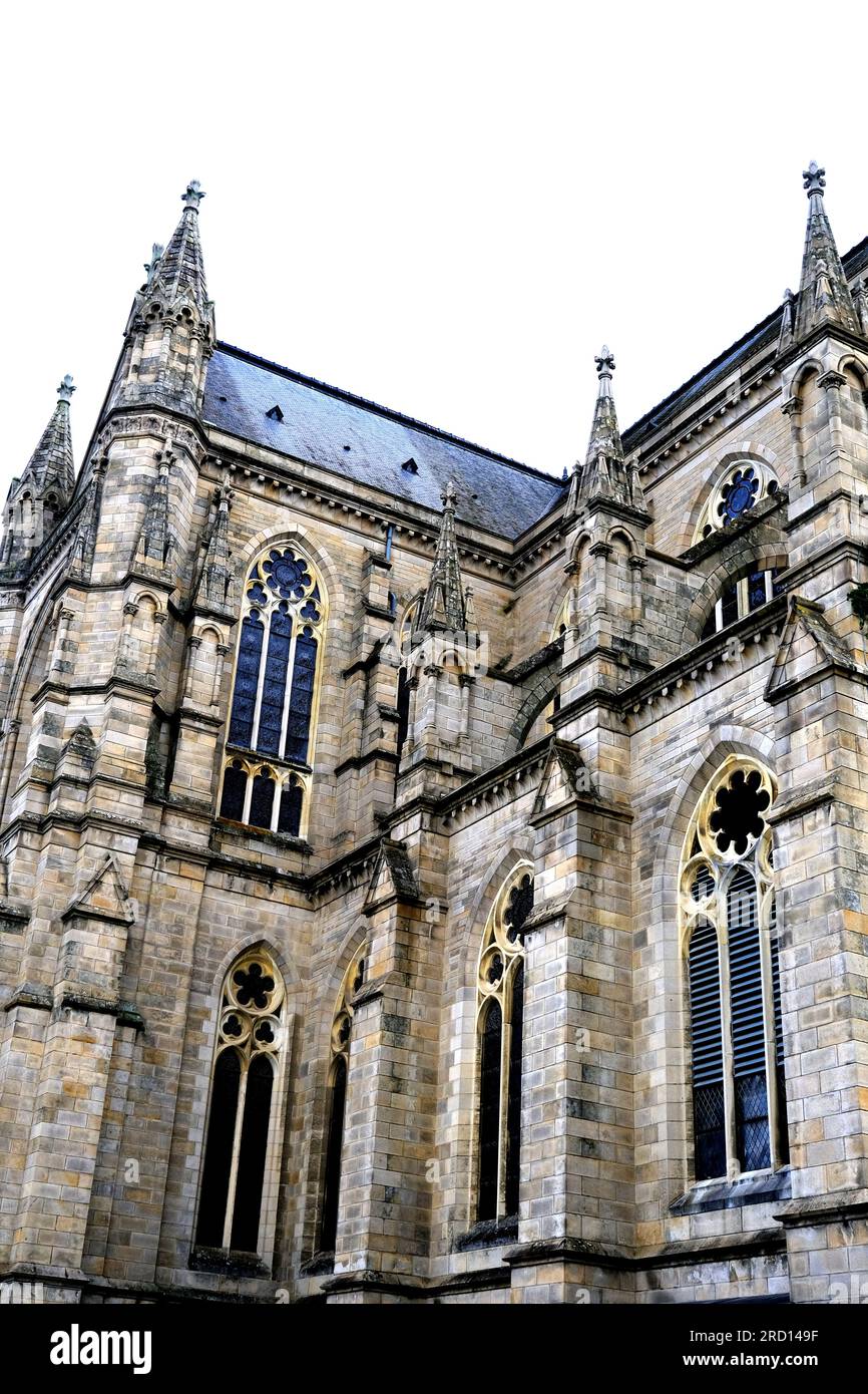 Fassade der Eglise Saint Auben en en Bonne Nouvelle in Rennes Bretagne Frankreich Stockfoto