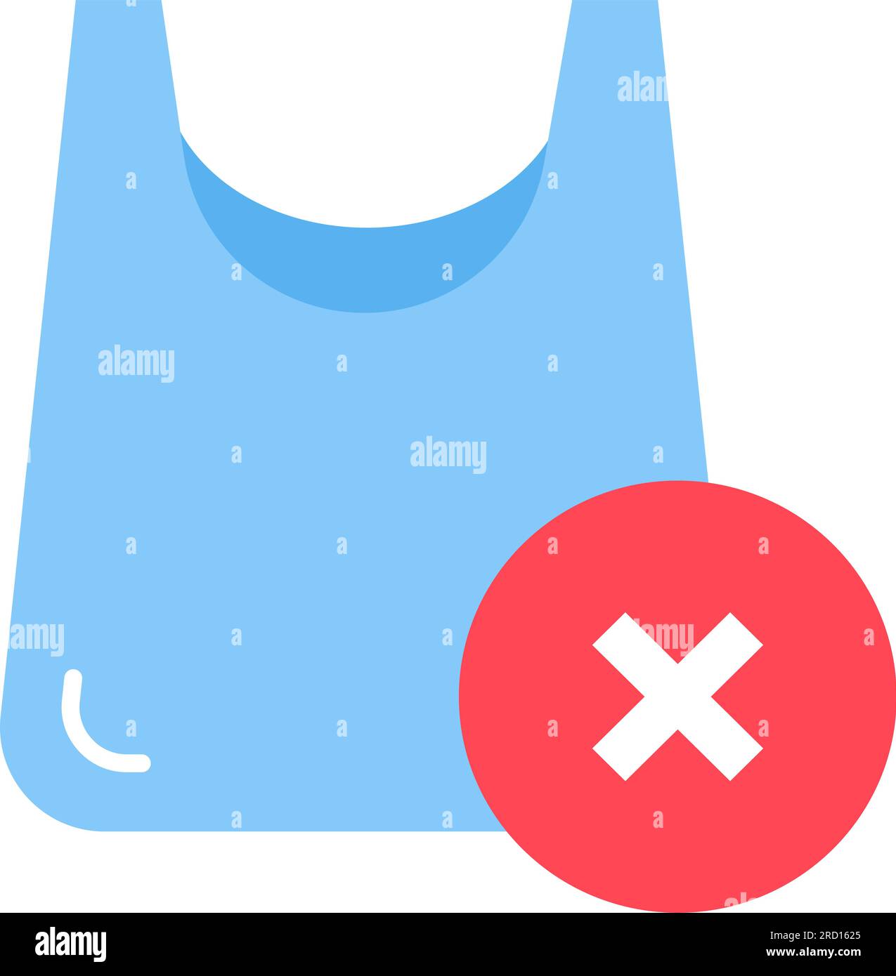 Symbolbild „Keine Kunststoffbeutel“. Stock Vektor