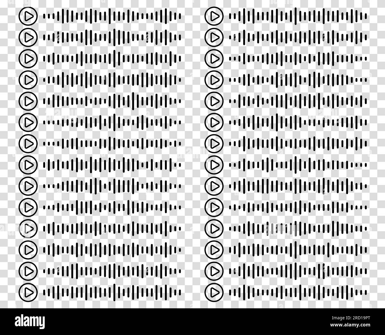 Audio Wave-Symbol Podcast mit Songs auf transparentem Hintergrund. Sprachnachricht. Vektordarstellung Stock Vektor