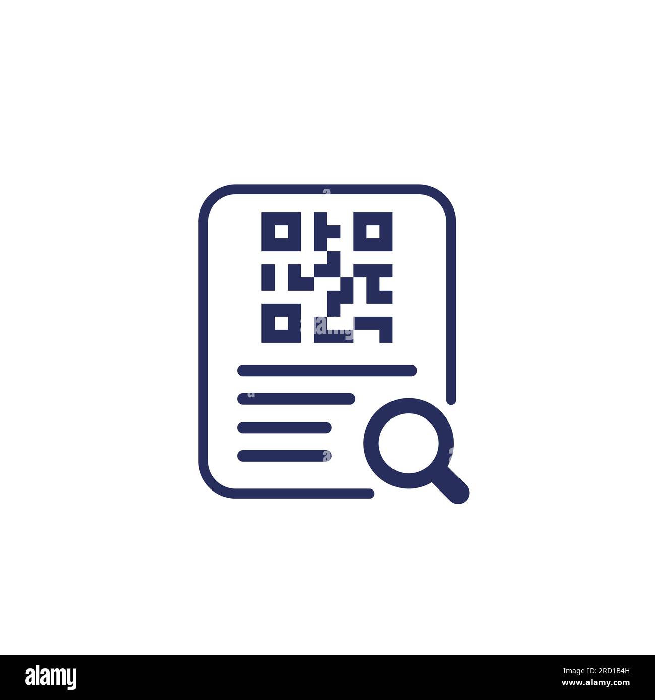 Dokument mit qr-Code-Symbol auf weiß Stock Vektor