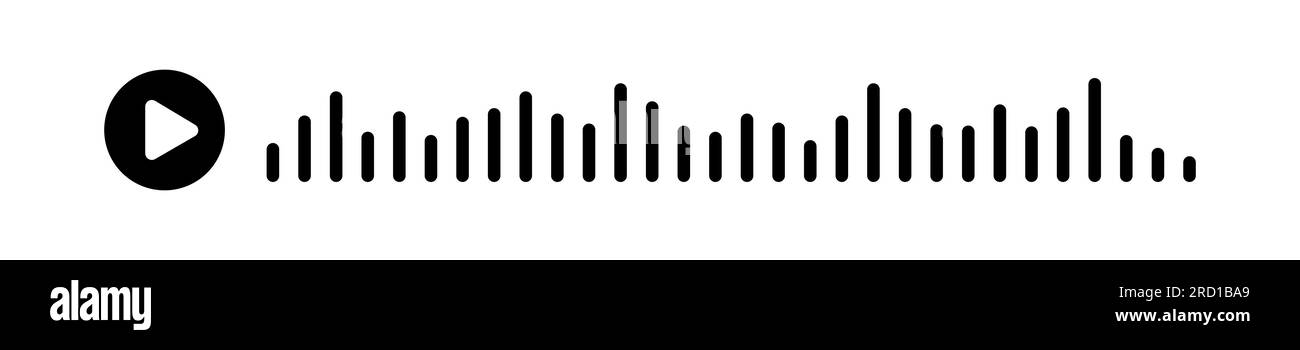 Schwarze Schallwellen des Equalizers, isoliert auf einem isolierten weißen Hintergrund. Vektor-Clipart-Darstellung Stock Vektor