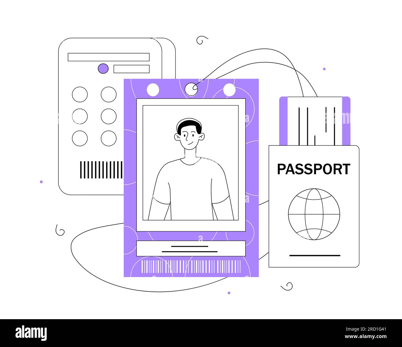 Mann mit Passlinie-Konzept Stock Vektor