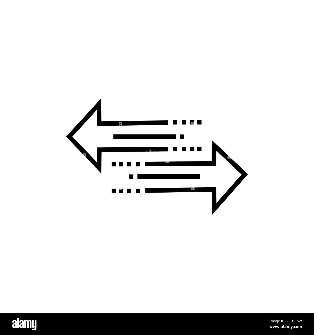 Pfeile vorwärts, rückwärts. Weiter, komm zurück. Vektorausweise isoliert auf weißem Hintergrund. Stock Vektor