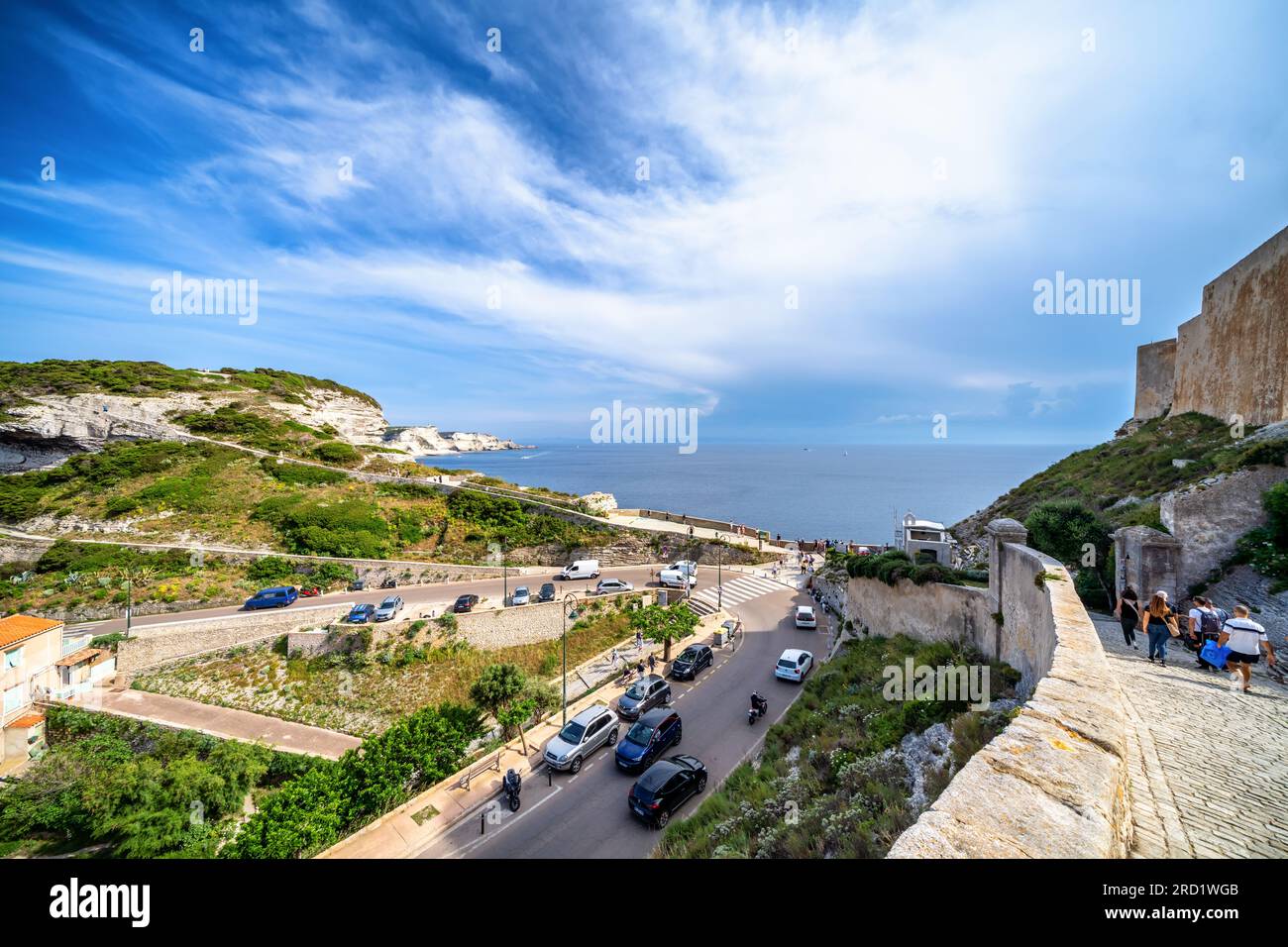 Auf Bonifacio, Insel Korsika, Frankreich Stockfoto