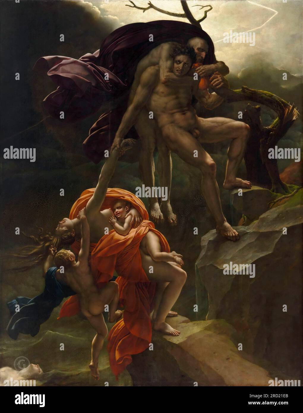 Anne-Louis Girodet de Roucy-Trioson -- Szene aus der Sintflut c.1806, 441х341 Stockfoto