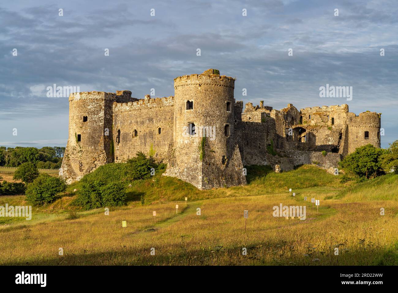 Burgruine Carew Castle, Pembrokeshire, Wales, Großbritannien, Europa | Carew Castle Ruin, Pembrokeshire, Wales, Vereinigtes Königreich Großbritannien, EUR Stockfoto