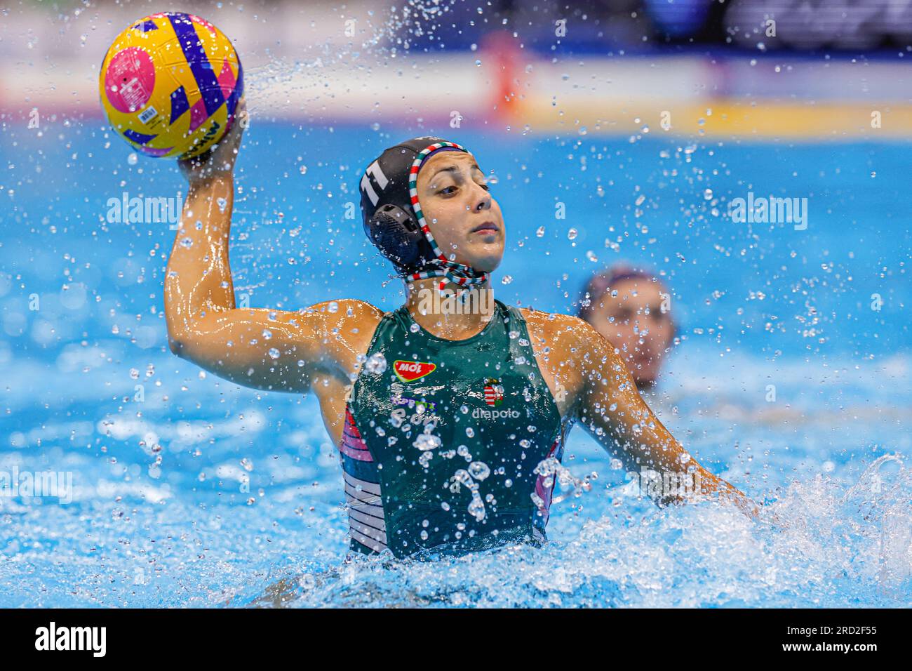 Fukuoka, Japan. 18. Juli 2023. FUKUOKA, JAPAN - 18. JULI: Kamilla Farago von Ungarn während der Wasserweltmeisterschaft 2023 Frauen-Wasserpolo-Spiel zwischen Japan und Ungarn am 18. Juli 2023 in Fukuoka, Japan (Foto von Albert Ten Hove/Orange Pictures). Kredit: Orange Pics BV/Alamy Live News Stockfoto