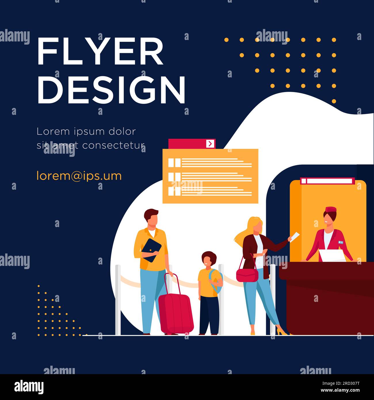 Leute, die am Flugregistrierungsschalter stehen Stock Vektor