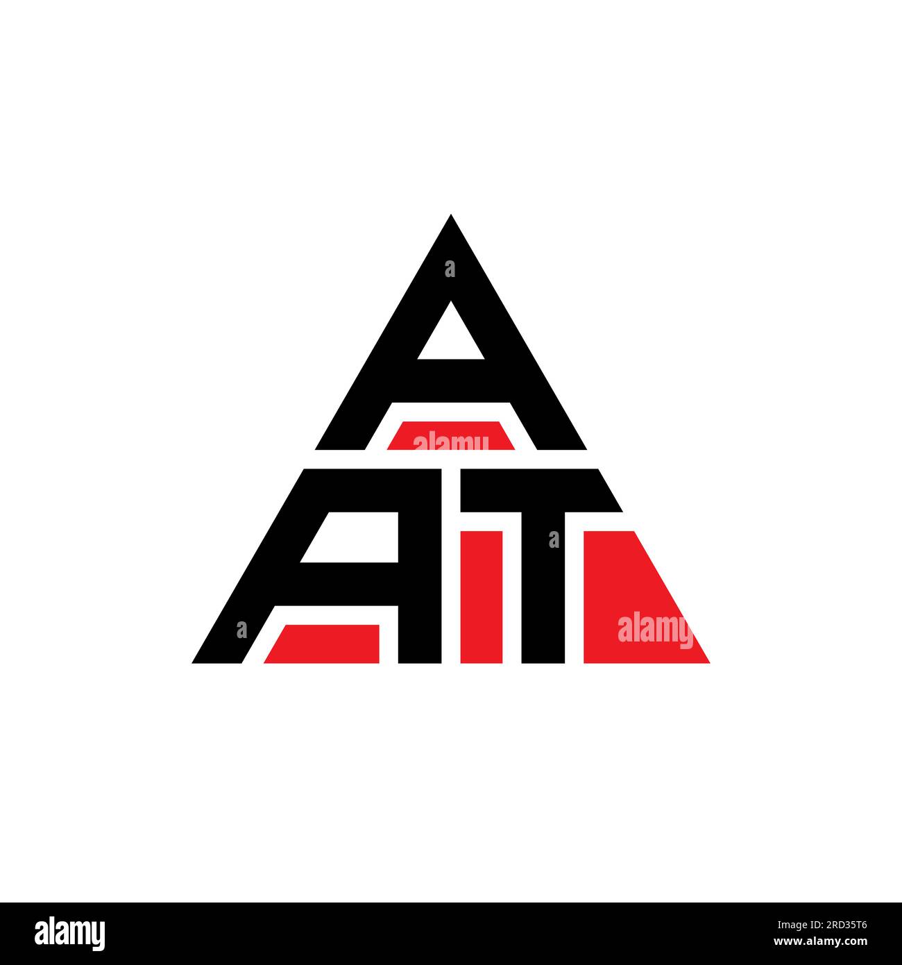 AAT Dreieck-Letter-Logo mit Dreiecksform. Monogramm mit AAT-Dreieck-Logo. AAT-Dreiecksvektor-Logo-Vorlage mit roter Farbe. AAT Stock Vektor