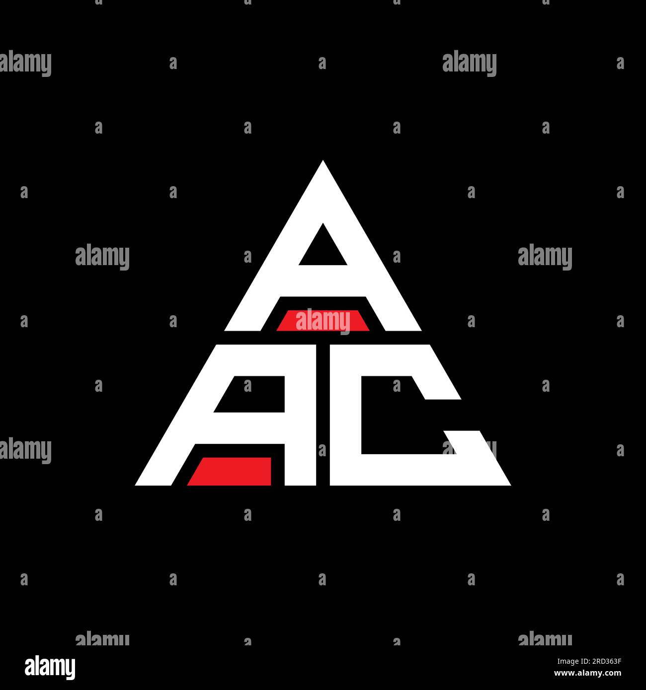 AAC-Logo mit Dreiecksbuchstaben und Dreiecksform. Monogramm mit Dreieck-Logo der AAC. AAC-dreieckige Vektorvorlage mit roter Farbe. AAC Triangul Stock Vektor