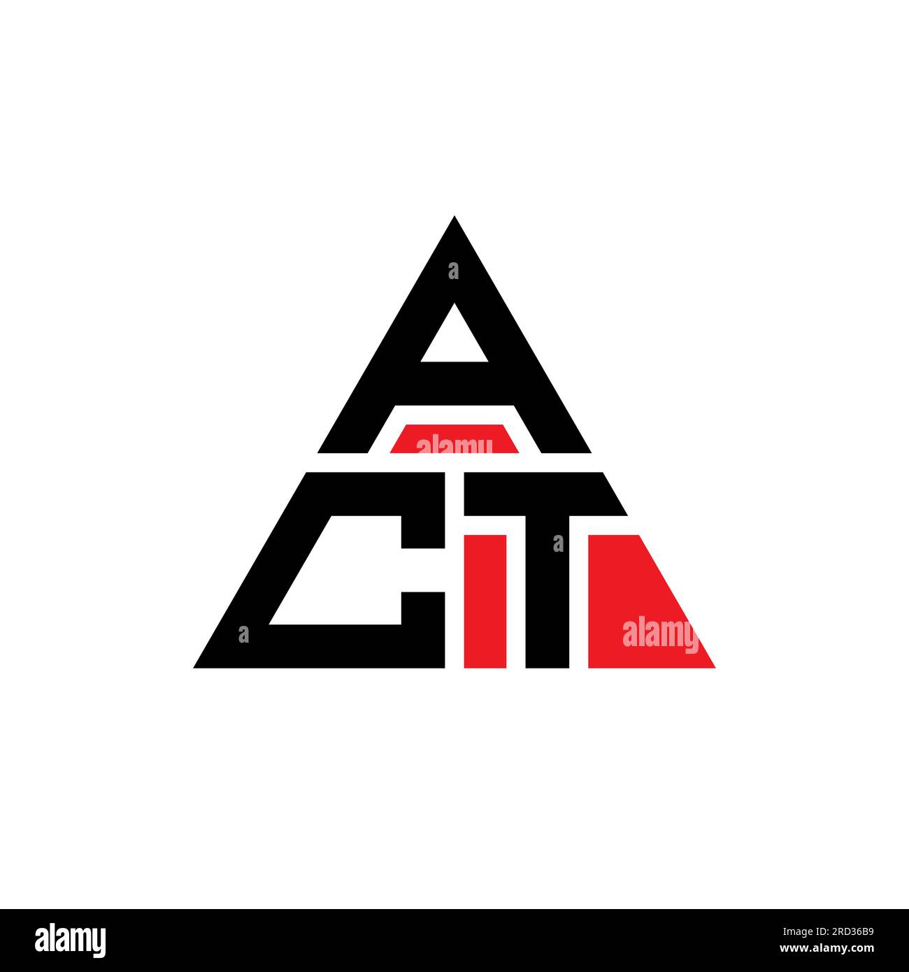 ACT-Logo mit dreieckigem Buchstaben und Dreiecksform. ACT-Dreieck-Logo-Monogramm. ACT-Dreieck-Vektor-Logo-Vorlage mit roter Farbe. HANDELN Sie triangul Stock Vektor