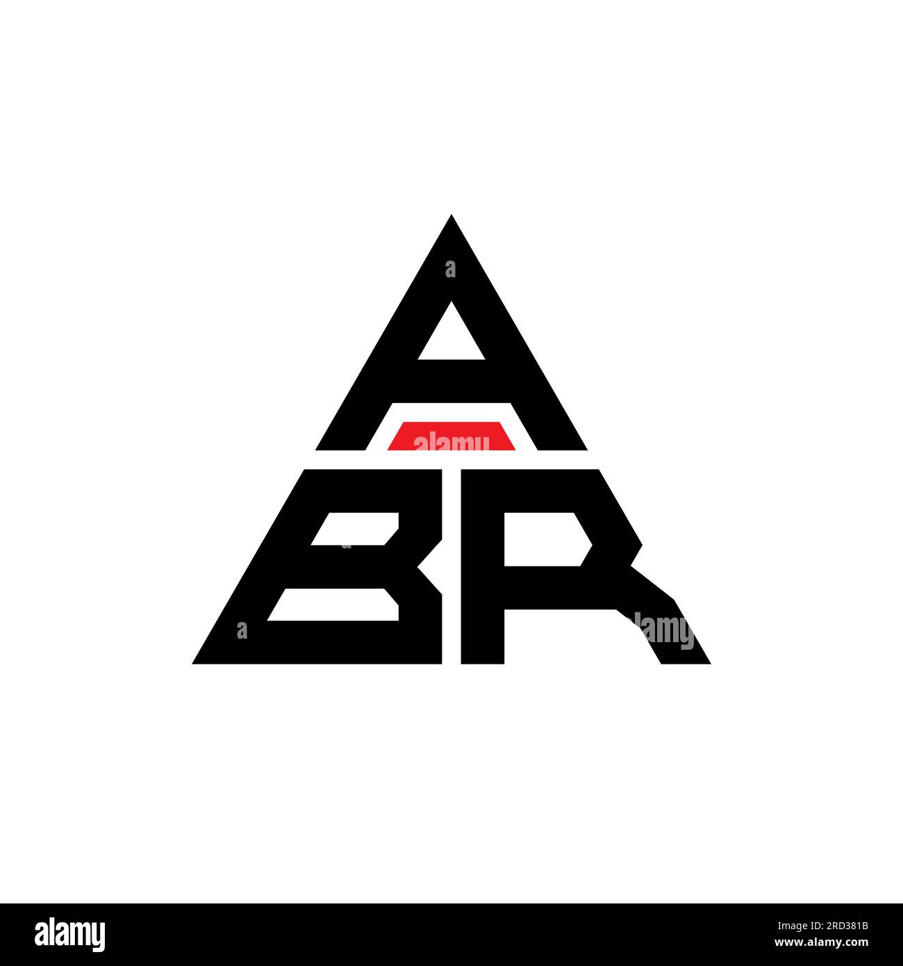 ABR-Logo mit dreieckigem Buchstaben in Dreiecksform. ABR-Dreieck-Logo-Monogramm. ABR-Dreieck-Vektor-Logo-Vorlage mit roter Farbe. ABR Triangul Stock Vektor