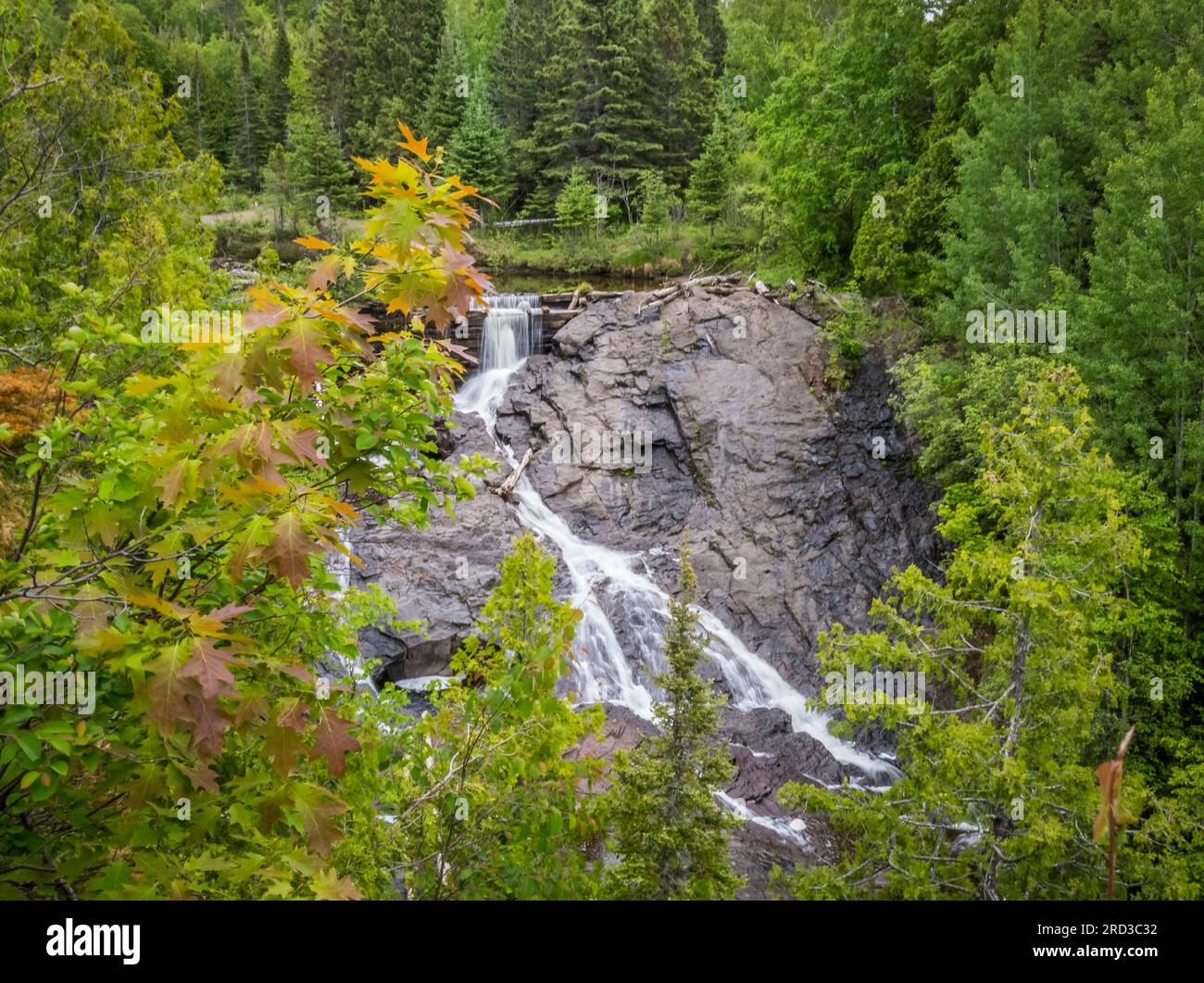 Eagle River Falls an der Keweenaw Peninsule im Eagle River Michigan USA Stockfoto