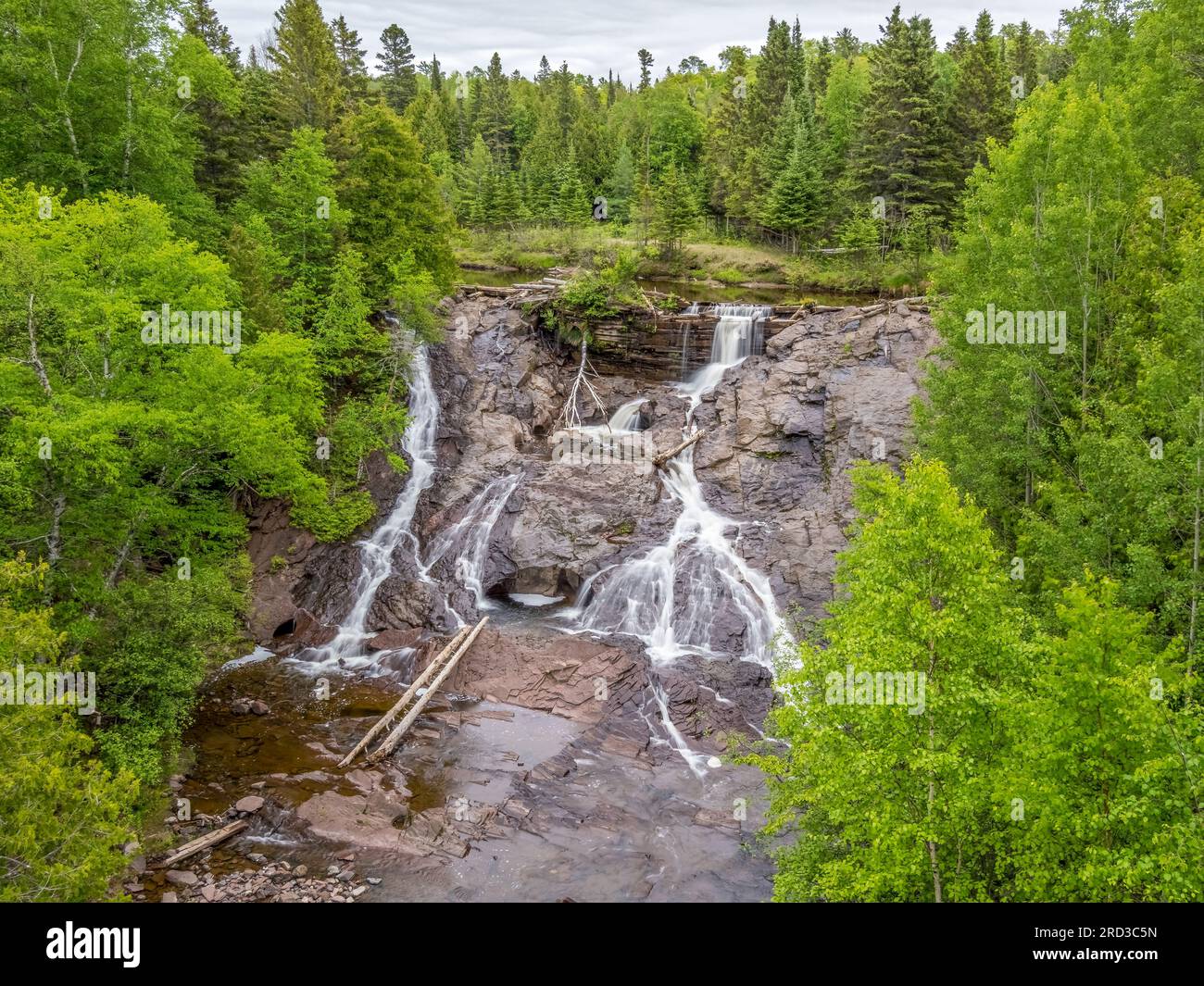 Eagle River Falls an der Keweenaw Peninsule im Eagle River Michigan USA Stockfoto